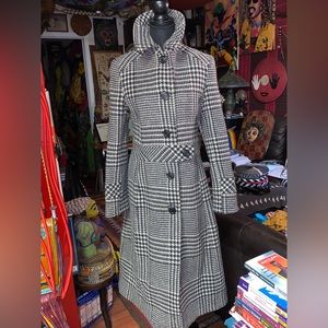 SEARLE Houndstooth Long Coat, size S